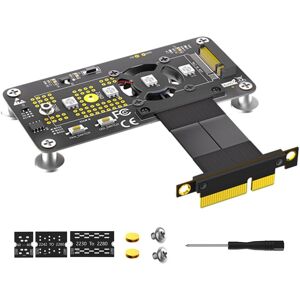 Sodial 2x(Riser Card M.2 M-Key Nvme Ssd To Pcie X4 Extension Cable With Cooling1458 Sodial 2x(Riser Card M.2 M-Key Nvme Ssd To Pcie X4 Extension Cable With Cooling1458