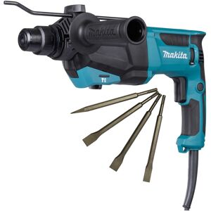 Makita Hr2670/2 26mm Sds+ Rotary Hammer Drill 240v/800w With Excel Chisel Set Makita Hr2670/2 26mm Sds+ Rotary Hammer Drill 240v/800w With Excel Chisel Set