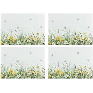 Purely Home Spring Daffodils Placemats Set - Yellow Floral Tempered Glass Non-Slip Feet 4pk Purely Home Spring Daffodils Placemats Set - Yellow Floral Tempered Glass Non-Slip Feet 4pk