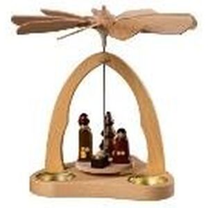 Saico Gmbh Seiffen Tealight Pyramid With Nativity Scene In Natural And Brauntönen Bxhxt 21x20x21cm Saico Gmbh Seiffen Tealight Pyramid With Nativity Scene In Natural And Brauntönen Bxhxt 21x20x21cm