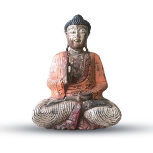Ancient Wisdom Vintage Style Large Hand Carved Wooden Buddha Statue - Wood 60cm 24" Figure Ancient Wisdom Vintage Style Large Hand Carved Wooden Buddha Statue - Wood 60cm 24" Figure