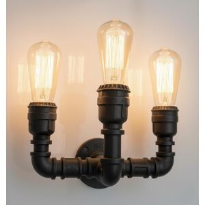 Vintage Industrial 3-Way Water Pipe Wall Light E27 Steampunk Metal Wall Sconce R Vintage Industrial 3-Way Water Pipe Wall Light E27 Steampunk Metal Wall Sconce R