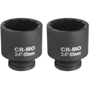 Uxcell 2pcs 3/4-Inch Drive 12 Point Impact Socket 55mm Spindle Axle Nut Socket Driver Uxcell 2pcs 3/4-Inch Drive 12 Point Impact Socket 55mm Spindle Axle Nut Socket Driver