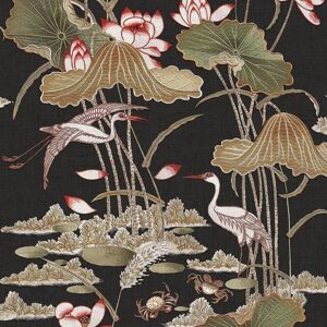 Design Id Black Lotus Pond Wallpaper Crane Lily Pads Textured Paste The Wall Design Id Black Lotus Pond Wallpaper Crane Lily Pads Textured Paste The Wall