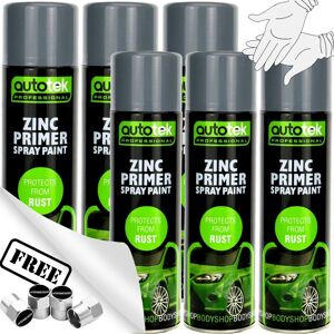 6x Autotek Zinc Primer Aerosol Spray Paint Professional High Covering Power+g+cp 6x Autotek Zinc Primer Aerosol Spray Paint Professional High Covering Power+g+cp