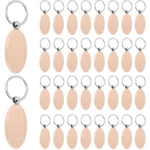 Eurowagens 50 Pieces Wooden Keychain Oval Wood Engraving Blanks For Diy Gift Crafts Eurowagens 50 Pieces Wooden Keychain Oval Wood Engraving Blanks For Diy Gift Crafts