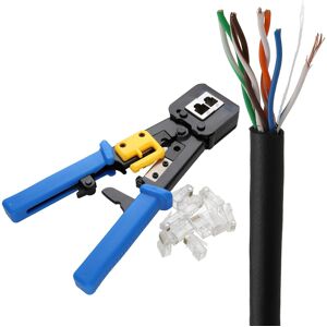 Kenable Outdoor Cctv/poe Cable Kit 100m Cat5e Reel 10 X Rj45 Pass Through Ends/crimper Kenable Outdoor Cctv/poe Cable Kit 100m Cat5e Reel 10 X Rj45 Pass Through Ends/crimper
