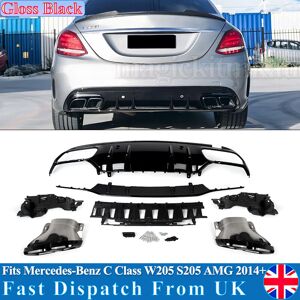 Magickit For 2014-2021 Benz C-Class W205 S205 C63 Line Rear Bumper Diffuser Gloss Black Magickit For 2014-2021 Benz C-Class W205 S205 C63 Line Rear Bumper Diffuser Gloss Black