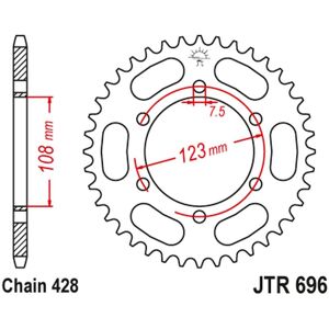Jt Zębatki Rear Sprocket 707 50 Cagiva 50 Prima Super Sports 92-95 (70750jt) (Chain 520) Jt Zębatki Rear Sprocket 707 50 Cagiva 50 Prima Super Sports 92-95 (70750jt) (Chain 520)