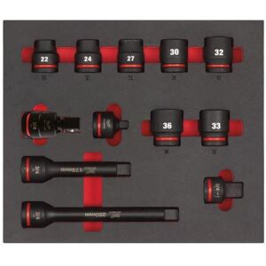 Milwaukee 3/4 Dr Impact Sockets 22-36mm 12pc 4932493396 Milwaukee 3/4 Dr Impact Sockets 22-36mm 12pc 4932493396