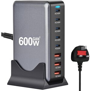 Vexnook 600w Gan3 Usb Fast Charging Station - Multi-Port Charger Block, 8×usb Vexnook 600w Gan3 Usb Fast Charging Station - Multi-Port Charger Block, 8×usb