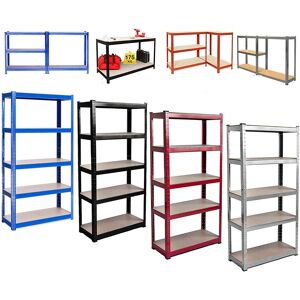 Lucn Heavy Duty Boltless Metal Garage Shelving 5 Tier Adjustable Rack Red 150x70x30cm Lucn Heavy Duty Boltless Metal Garage Shelving 5 Tier Adjustable Rack Red 150x70x30cm