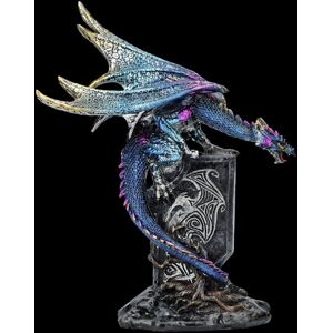 Figure With Emblem - Draconic Sigil - Gothic Fantasy Decor Dragon H:18 Figure With Emblem - Draconic Sigil - Gothic Fantasy Decor Dragon H:18