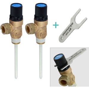 2 X Reliance - 10 Bar Tpr15 Pressure &temperature Relief Valve 90-95°c + Tpr 2 X Reliance - 10 Bar Tpr15 Pressure &temperature Relief Valve 90-95°c + Tpr