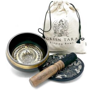 Aw Hand Beaten & Engraved Singing Bowl Gift Set - 14cm - Green Tara Aw Hand Beaten & Engraved Singing Bowl Gift Set - 14cm - Green Tara