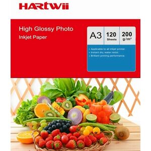 Hartwii A3 Photo Paper 200gsm Super Glossy Inkjet Paper 120sheets Middle Thickness Hartw Hartwii A3 Photo Paper 200gsm Super Glossy Inkjet Paper 120sheets Middle Thickness Hartw