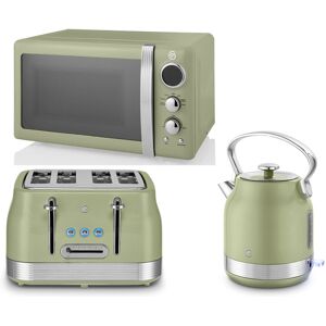 Swan Retro Revive Green Stovetop Design Kettle 4 Slice Toaster & Microwave Swan Retro Revive Green Stovetop Design Kettle 4 Slice Toaster & Microwave