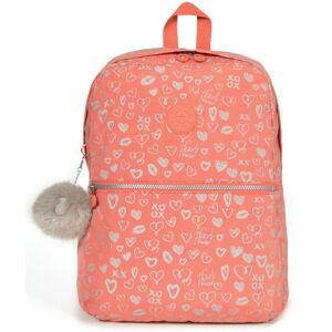 Kipling Emery Medium Backpack - Hearty Pink Met Rrp £77 Kipling Emery Medium Backpack - Hearty Pink Met Rrp £77