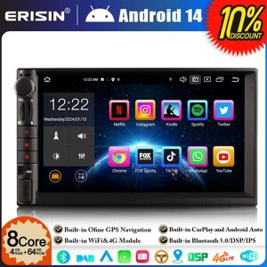 Erisin Android 14 64gb Double Din Car Radio Gps Stereo For Nissan Dab+4g Carplay Bt 5.0 Erisin Android 14 64gb Double Din Car Radio Gps Stereo For Nissan Dab+4g Carplay Bt 5.0