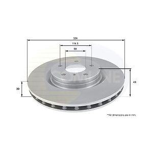 Comline Brake Disc Front Axle To Fit Infiniti G 02->07, Nissan 350z 02->09 Comline Brake Disc Front Axle To Fit Infiniti G 02->07, Nissan 350z 02->09