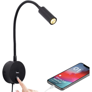 Does Not Apply Dimmable Wall Mounted Reading Light With Usb Charging Port, Plug-In Led Headboar Does Not Apply Dimmable Wall Mounted Reading Light With Usb Charging Port, Plug-In Led Headboar