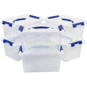 Nesmilers 6-Pack Plastic Boxes With Lid, 6 Liter Small Clear Storage Box Nesmilers 6-Pack Plastic Boxes With Lid, 6 Liter Small Clear Storage Box