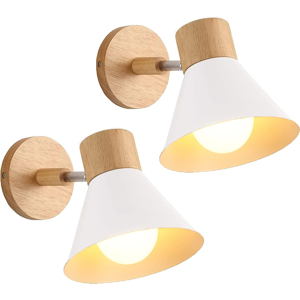 Does Not Apply 2pcs Industrial Wall Lamp, Modern Wooden Wall Lights, E27 Rotatable, Ø18cm, Whit Does Not Apply 2pcs Industrial Wall Lamp, Modern Wooden Wall Lights, E27 Rotatable, Ø18cm, Whit