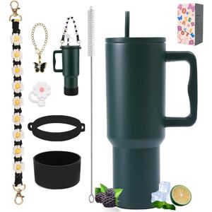 Sanilinwild 40 Oz Tumbler With Handle And Straw & 6pcs Cup Accessories-Bpa-Free Travel Mug Sanilinwild 40 Oz Tumbler With Handle And Straw & 6pcs Cup Accessories-Bpa-Free Travel Mug