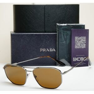 Prada Sunglasses Glass Lens Gunmetal Brown Spr 64x Pr64xs 5av-01d Prada Sunglasses Glass Lens Gunmetal Brown Spr 64x Pr64xs 5av-01d