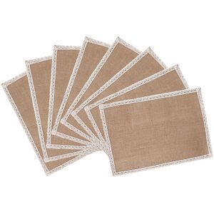 Sodial 4x(8pcs Linen Table Mat Lace Placemat Set Natural Woven Tableware Mat4026 Sodial 4x(8pcs Linen Table Mat Lace Placemat Set Natural Woven Tableware Mat4026