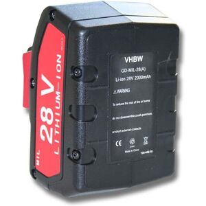 Vhbw Battery For Milwaukee V28 Cs V28 H V28 Hx M28 Wl Led V28 Bs V28 Iw 2ah 28v Vhbw Battery For Milwaukee V28 Cs V28 H V28 Hx M28 Wl Led V28 Bs V28 Iw 2ah 28v