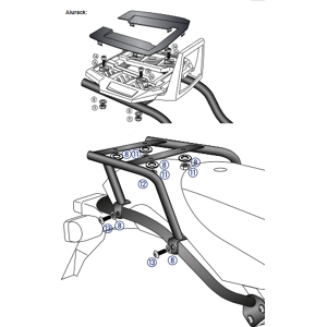 Bmw Hp2 Megamoto/enduro Alurack Top Box Carrier By Hepco & Becker (2005-08) Bmw Hp2 Megamoto/enduro Alurack Top Box Carrier By Hepco & Becker (2005-08)