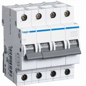 Hager Automatic Magnetic Circuit Breaker 4p 4 Poles 4x6a 6ka Curve C 4 Modules Hager Automatic Magnetic Circuit Breaker 4p 4 Poles 4x6a 6ka Curve C 4 Modules