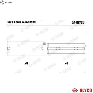 Glyco H1325/5 0.50mm Main Bearing - Main Bearing Glyco H1325/5 0.50mm Main Bearing - Main Bearing