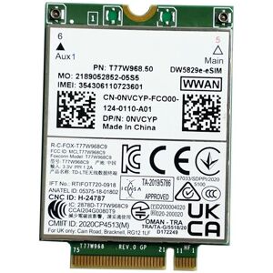 Sodial 2x(T77w968.50 Dw5829e-Esim M.2 4g Modem Module Cat9 450mbps Tdd-Lte 4g2906 Sodial 2x(T77w968.50 Dw5829e-Esim M.2 4g Modem Module Cat9 450mbps Tdd-Lte 4g2906