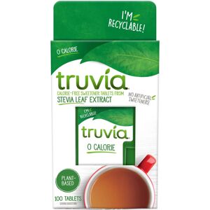 8 X Truvia Stevia Leaf Sweetener 100 Tablets, 5g. No Artificial Sweeteners. 8 X Truvia Stevia Leaf Sweetener 100 Tablets, 5g. No Artificial Sweeteners.