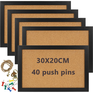 Does Not Apply 5 Pack 20 X 30 Cm Cork Board, A4 Black Framed Small Vision Bulletin Board, Wall Does Not Apply 5 Pack 20 X 30 Cm Cork Board, A4 Black Framed Small Vision Bulletin Board, Wall
