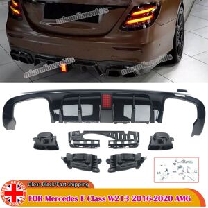 For Mercedes Benz E Class W213 Rear Diffuser And Tail Pipe F1 Look Gloss Black For Mercedes Benz E Class W213 Rear Diffuser And Tail Pipe F1 Look Gloss Black