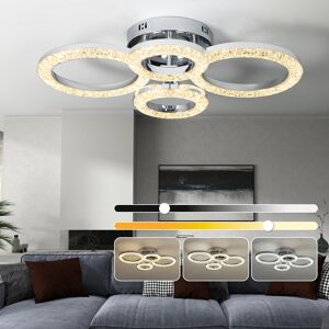 Homcom Modern 4-Ring Flush Mount Ceiling Light, Led Ceiling Light, Silver Homcom Modern 4-Ring Flush Mount Ceiling Light, Led Ceiling Light, Silver
