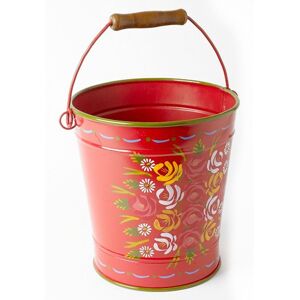 Black Country Metal Works Red Hand Painted Buckby Style Extra Large Log Bucket / Basket Black Country Metal Works Red Hand Painted Buckby Style Extra Large Log Bucket / Basket