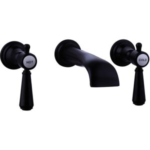 Black Wall Mounted Basin Mixer Tap - Helston Beba_27783 Black Wall Mounted Basin Mixer Tap - Helston Beba_27783