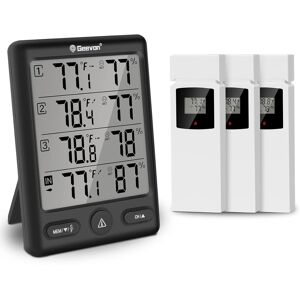 Geevon Indoor Outdoor Thermometer Wireless With 3 Remote Sensors, Digital Indoor Geevon Indoor Outdoor Thermometer Wireless With 3 Remote Sensors, Digital Indoor