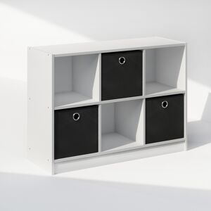 Furinno Cubic 6-Cube Closet Organizer With Bins, White/black Furinno Cubic 6-Cube Closet Organizer With Bins, White/black