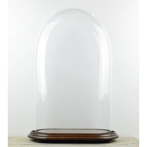 Emh Mouth Blown Clear Oval Glass Display Dome With Wooden Base 55 X 33 X 16 Cm Emh Mouth Blown Clear Oval Glass Display Dome With Wooden Base 55 X 33 X 16 Cm
