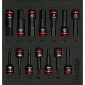 Impact Socket Set Boxo 3/8\" Drive Hex Bit 60mm Ht 14 Piece Colour Coded Bx767-R Impact Socket Set Boxo 3/8\" Drive Hex Bit 60mm Ht 14 Piece Colour Coded Bx767-R