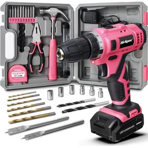 Hi-Spec Cordless Drill Kit Set 12v Pink With 30 Bits & Accessories – Home & Gift Use Hi-Spec Cordless Drill Kit Set 12v Pink With 30 Bits & Accessories – Home & Gift Use