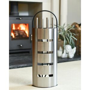 Black Country Metal Works Contemporary Brushed Steel Four-Piece Companion Set - 66cm Black Country Metal Works Contemporary Brushed Steel Four-Piece Companion Set - 66cm