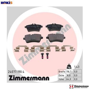 Zimmermann Brake Pad Set Disc Brake 24077.190.4 For Mercedes-Benz M 266.940 1.7l 4cyl Zimmermann Brake Pad Set Disc Brake 24077.190.4 For Mercedes-Benz M 266.940 1.7l 4cyl
