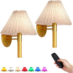 Set Of 2 Rechargeable Battery Operated Wall Sconces With Remote Control, Elegant Set Of 2 Rechargeable Battery Operated Wall Sconces With Remote Control, Elegant