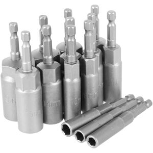 Sodial 14pcs Hexagonal Sockets Set, 6-19mm Deep Socket Adapter Kit Hex Shank 1547 Sodial 14pcs Hexagonal Sockets Set, 6-19mm Deep Socket Adapter Kit Hex Shank 1547